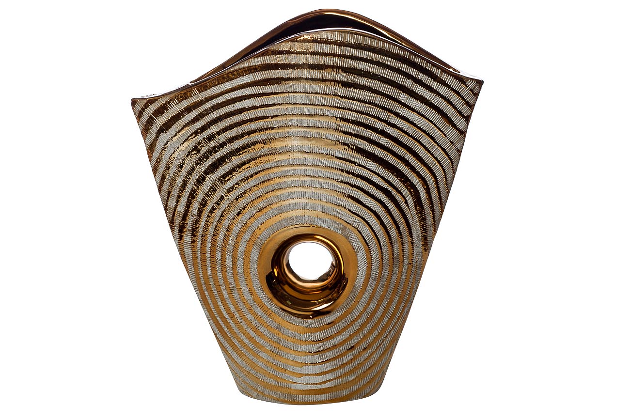 Ваза керамическая декоративная (золотая) 18H2510-4