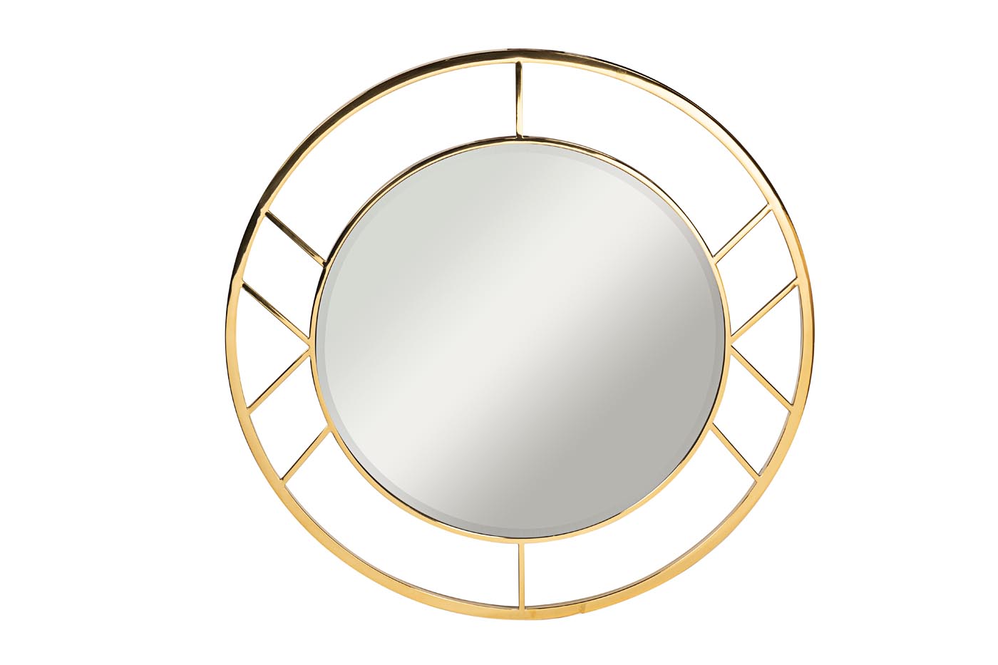 Зеркало круглое в металлической раме (золото) KFG082