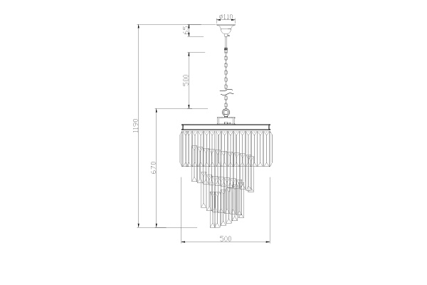 Люстра из дымчатого стекла 15-D6239-5GREY